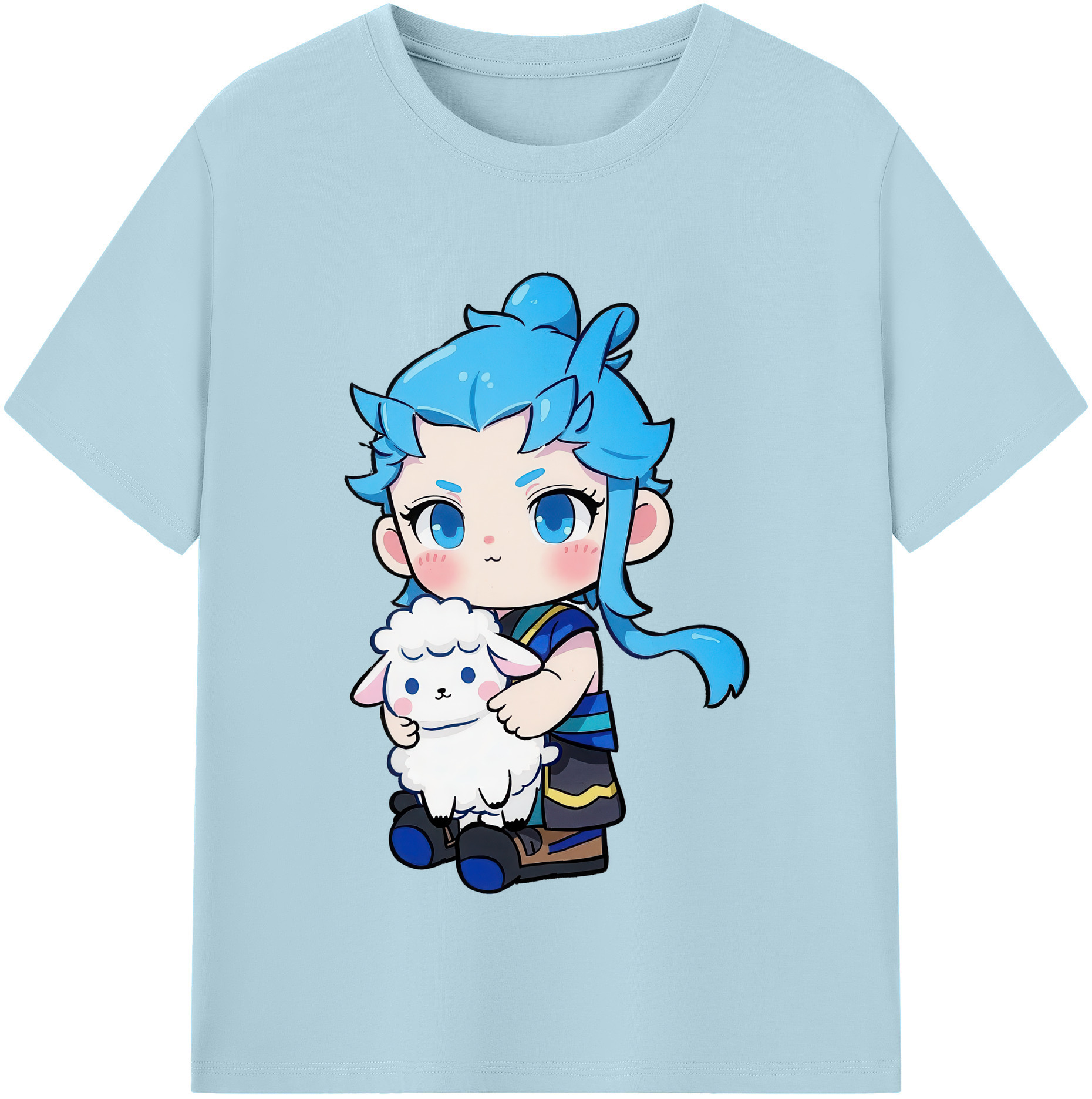 （画像用） Ne Zha 2 ナタ 魔童の大暴れ 綿100％半袖Tシャツ（フロントプリント）